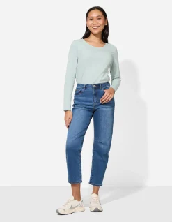 Langarmshirt - Stretchanteil - türkis