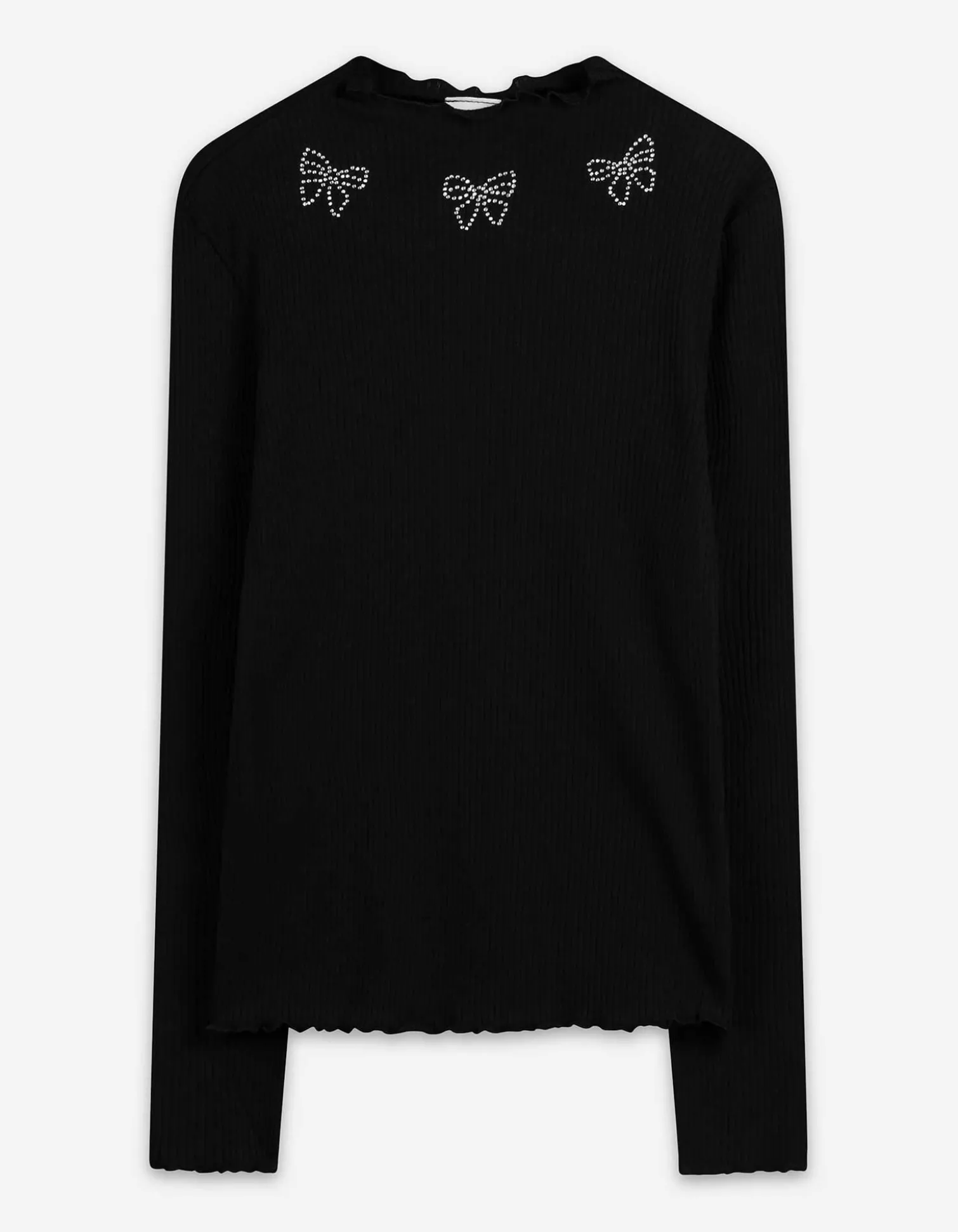 Langarmshirt - Ziersteine - dunkelblau
