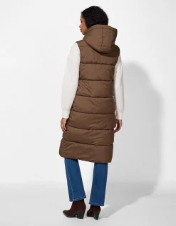 Lange Weste - Regular Fit - hellbraun