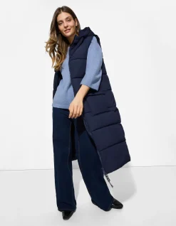 Lange Weste - Regular Fit - dunkelblau