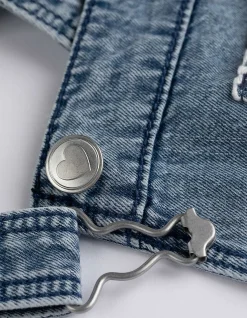 Latzshorts - Denim - hellblau