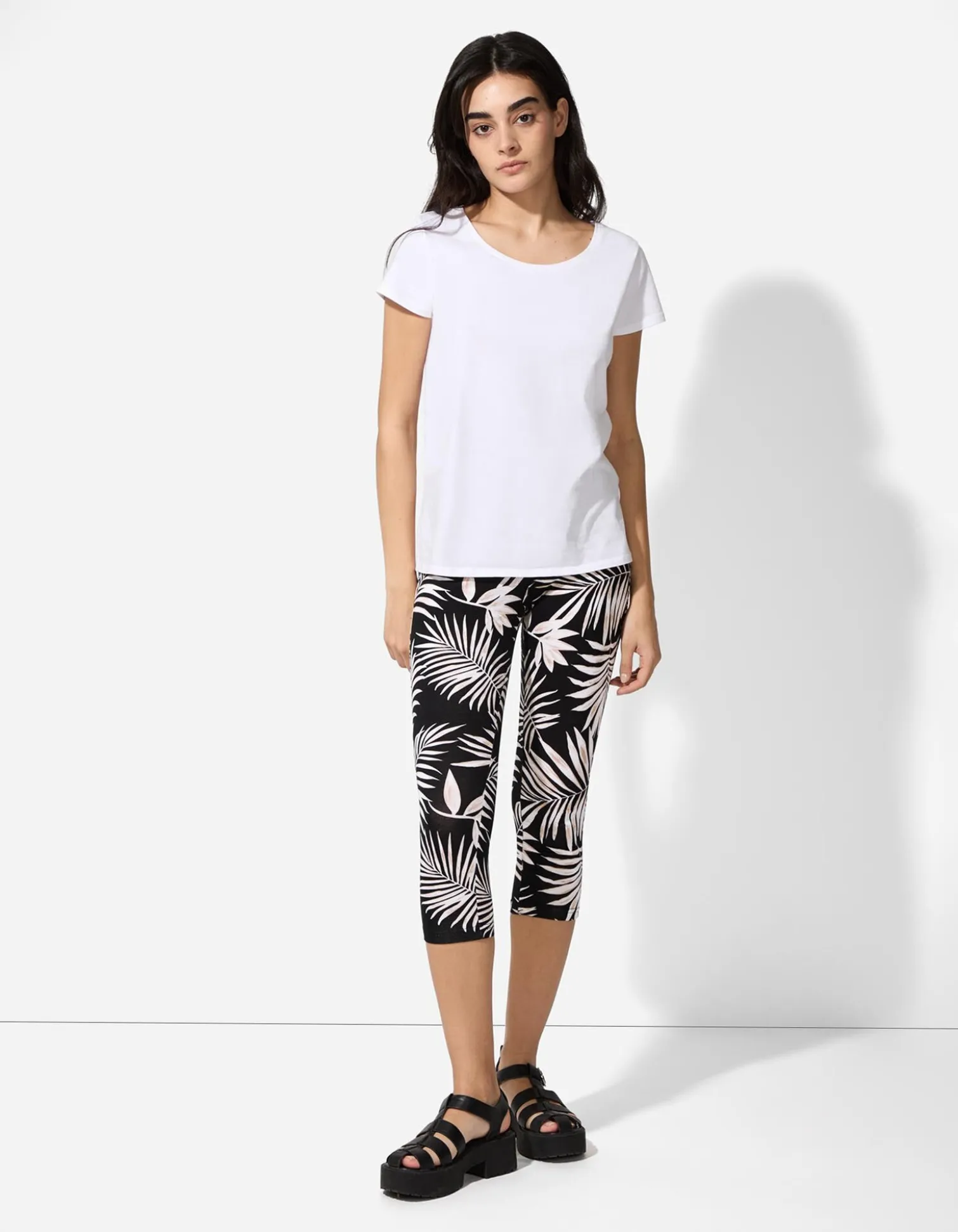 Leggings - Allover-Print - schwarz