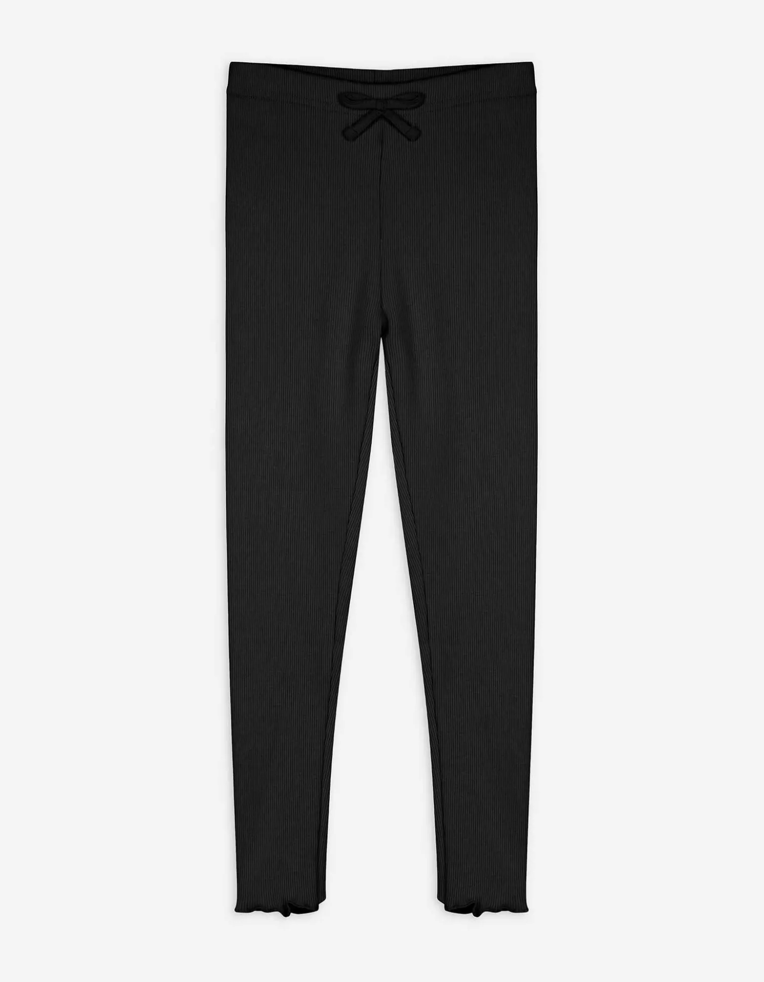 Leggings - Rippenstruktur - schwarz