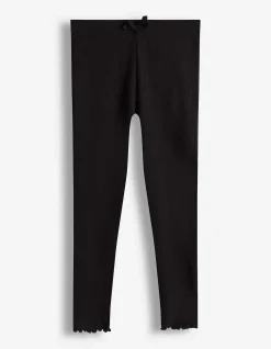 Leggings - Rippenstruktur - schwarz
