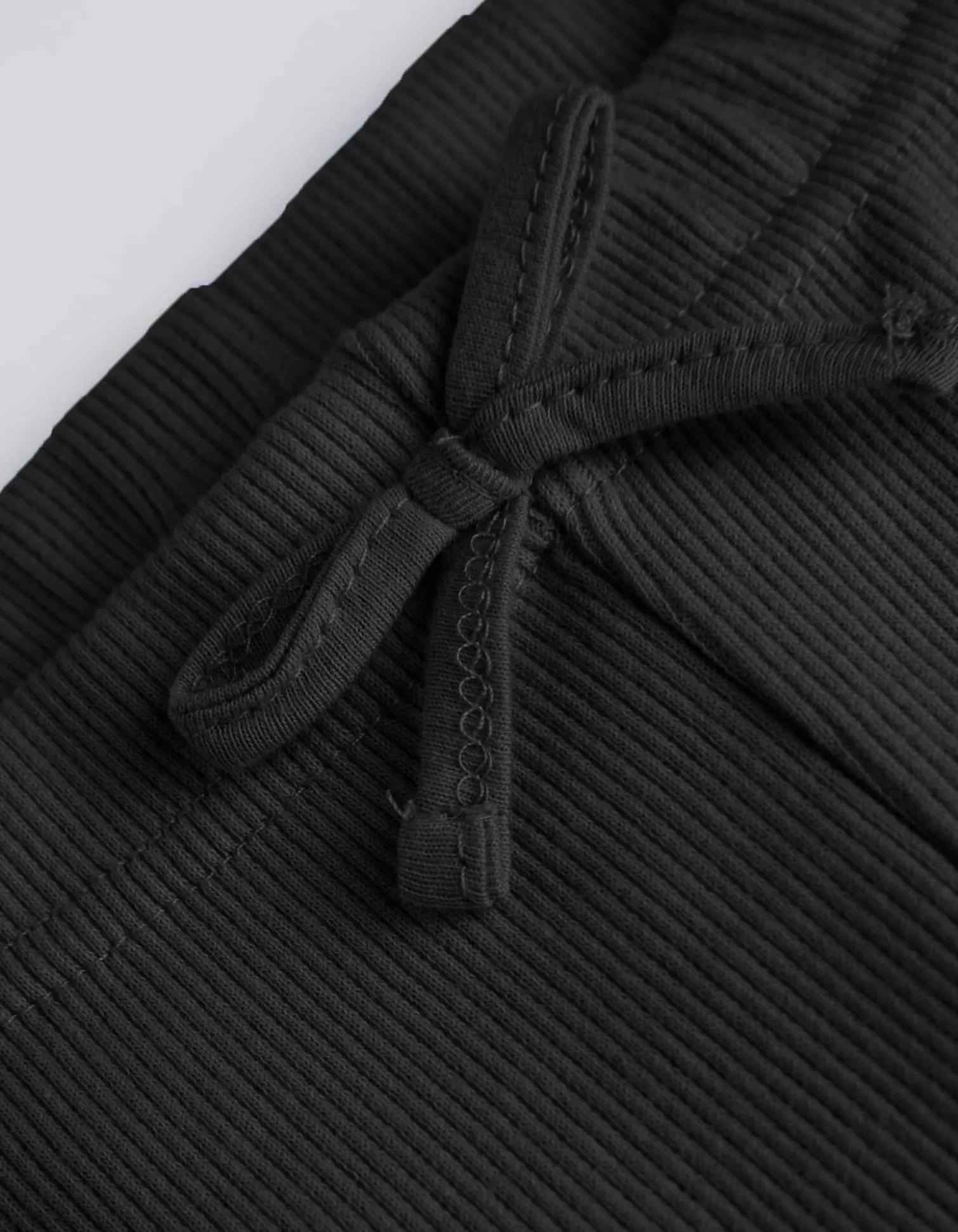 Leggings - Rippenstruktur - schwarz