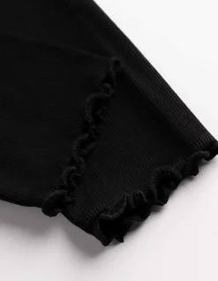 Leggings - Rippenstruktur - schwarz