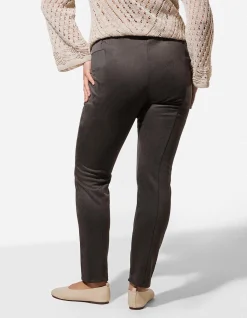 Leggings - Wildlederimitat - grau