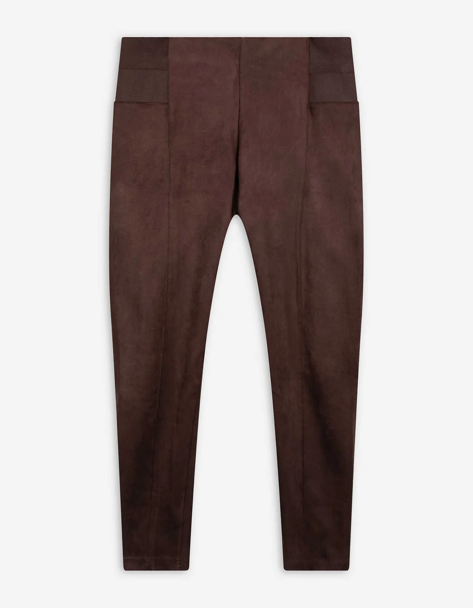 Leggings - Wildlederimitat - dunkelbraun