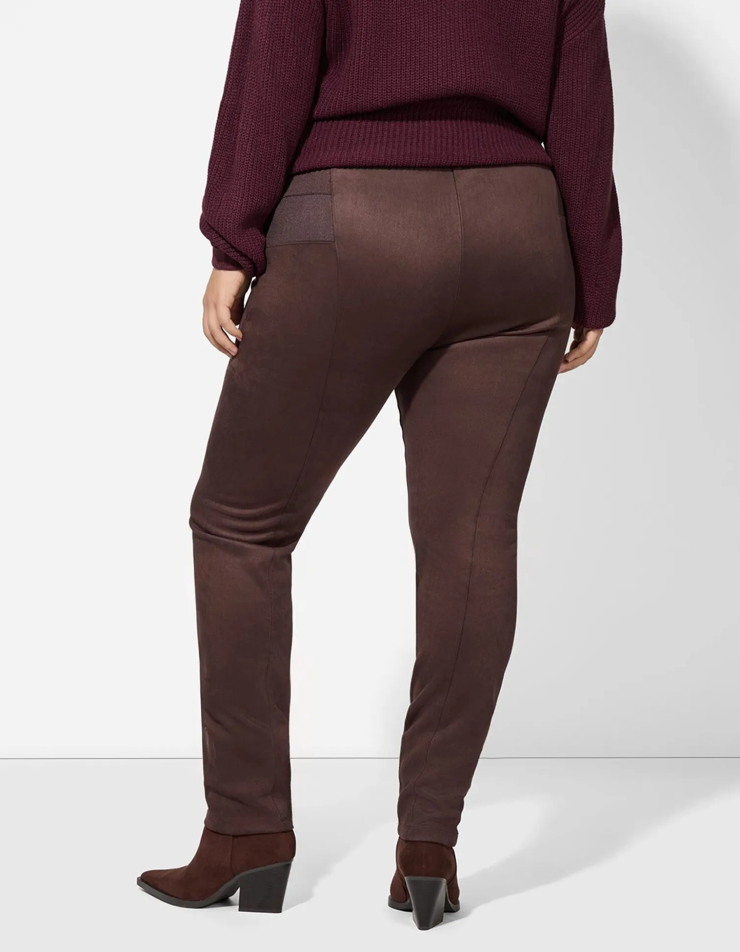 Leggings - Wildlederimitat - dunkelbraun