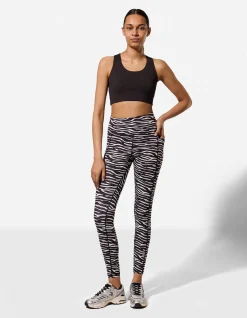 Leggings - Zebramuster - schwarz