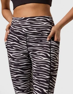 Leggings - Zebramuster - schwarz