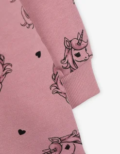 Longpullover - Allover-Print - rosa