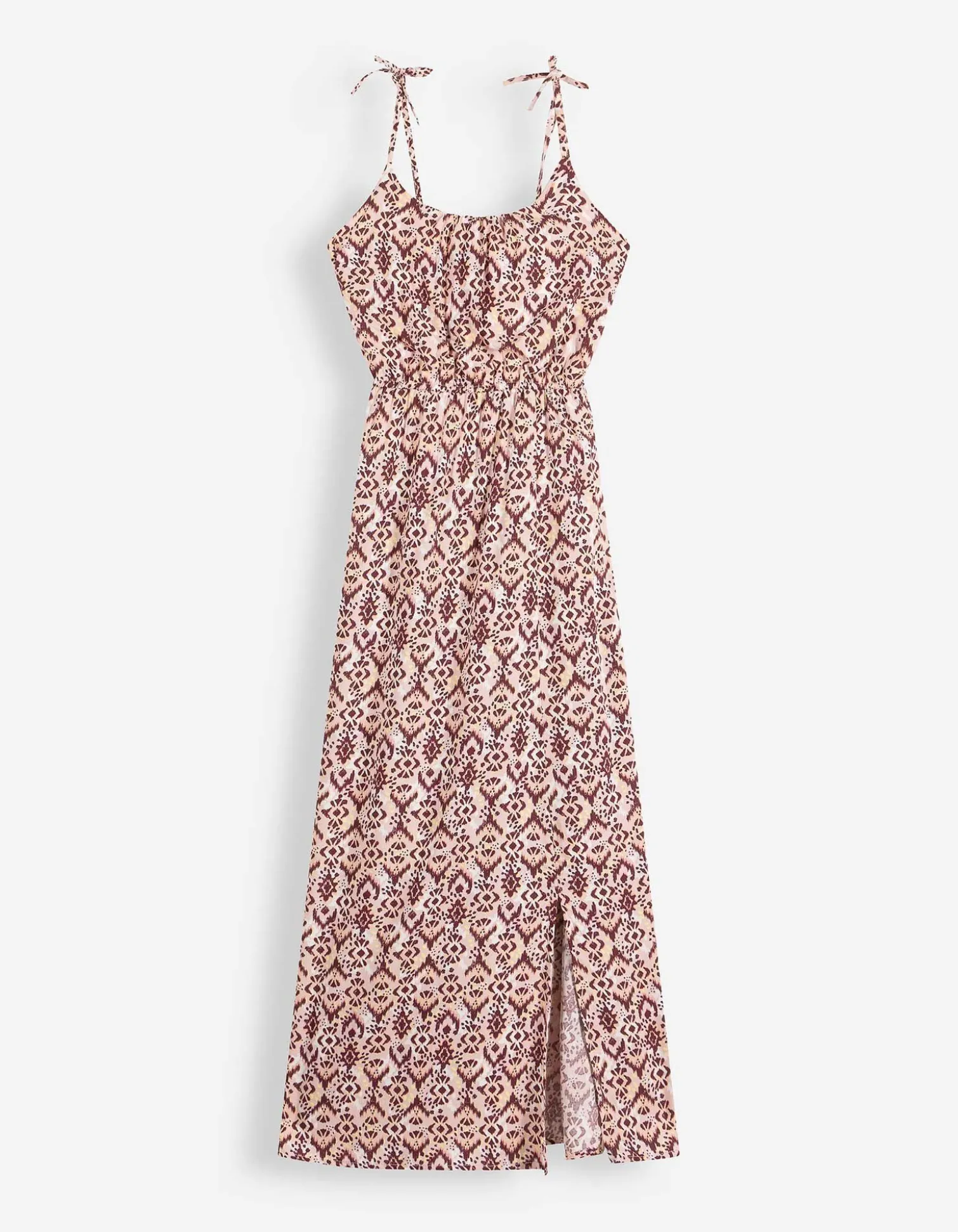Maxikleid - Seitenschlitz - rosa