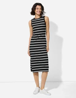 Midikleid - Seitenschlitz - schwarz