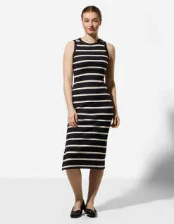 Midikleid - Seitenschlitz - schwarz