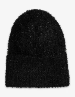 Mütze - Glitzerstoff - schwarz