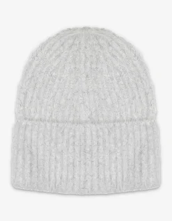 Mütze - Glitzerstoff - weiß