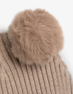 Mütze - Rippstrick - beige