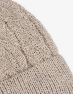 Mütze - Zopfstrick - beige