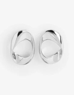 Ohrringe - Metallic-Details - silberfarben