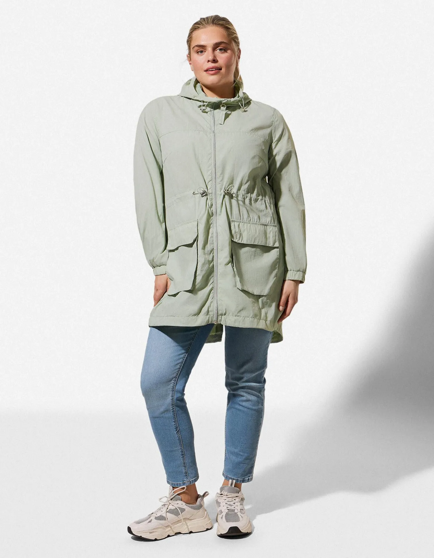 Outdoorjacke - einfarbig - hellgrün
