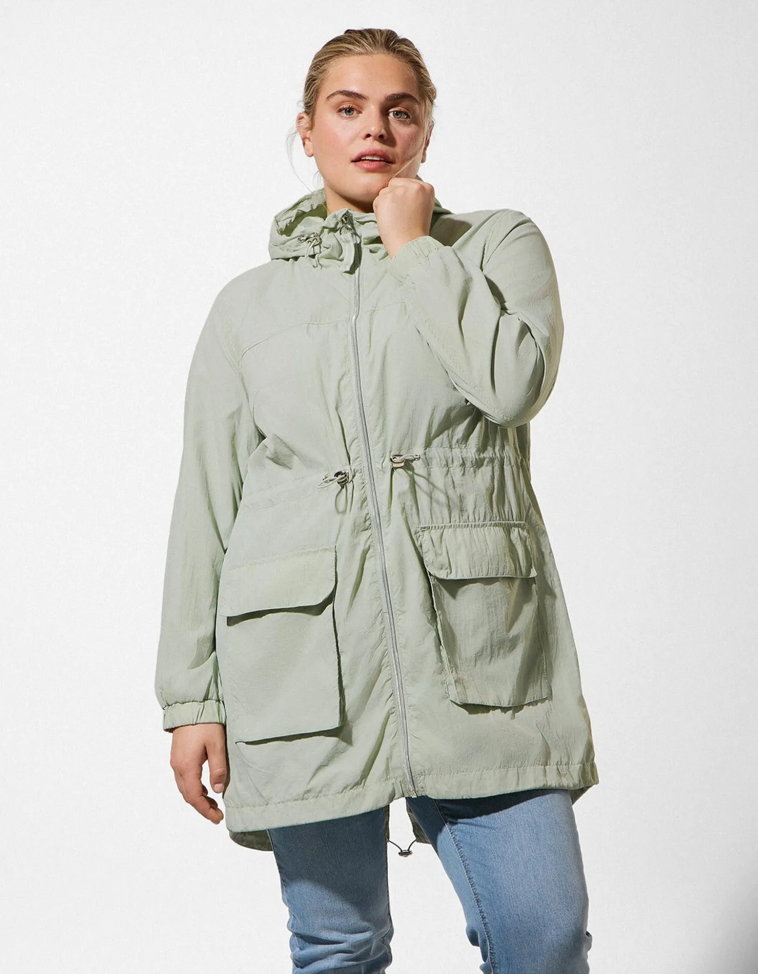 Outdoorjacke - einfarbig - hellgrün