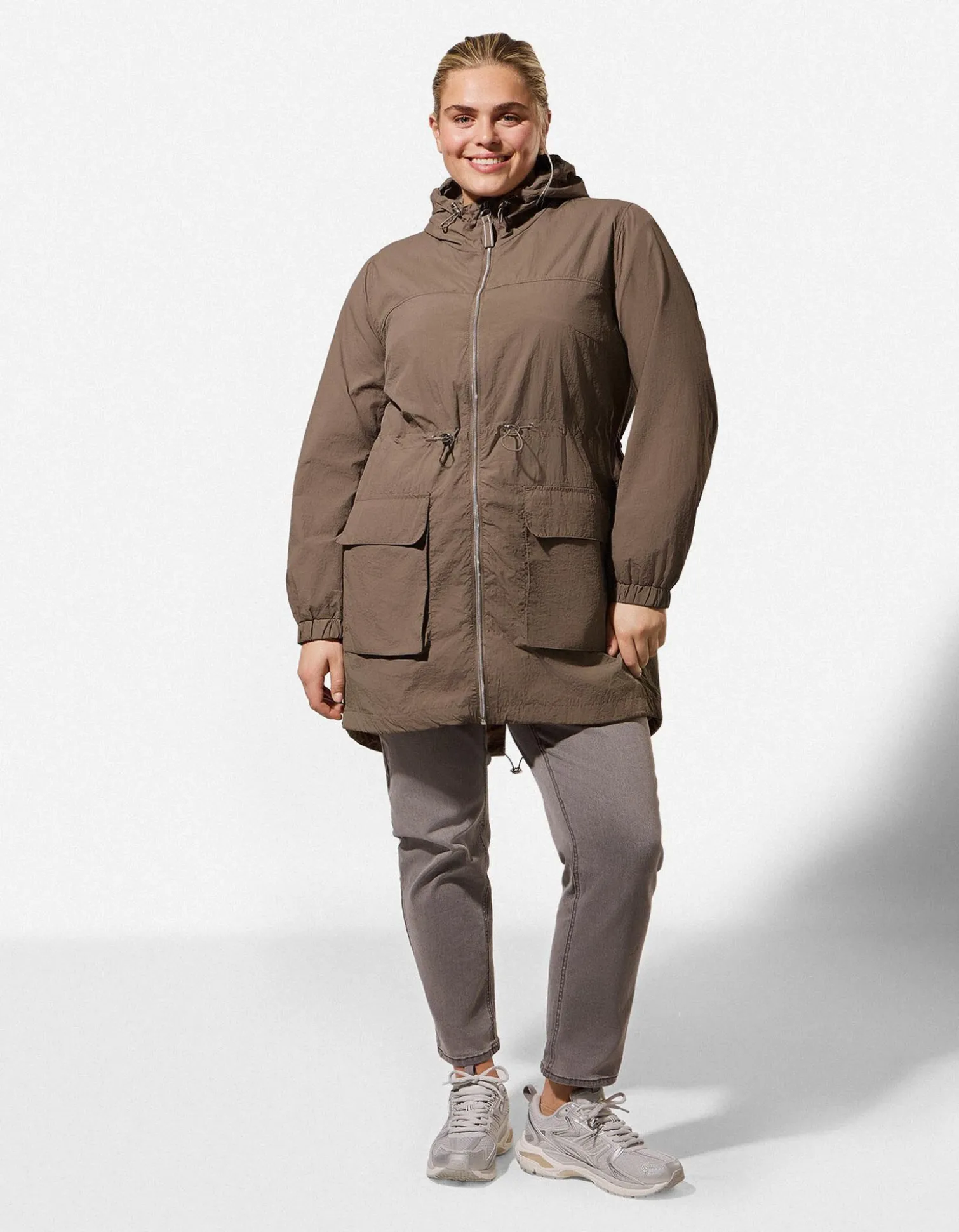 Outdoorjacke - einfarbig - braun