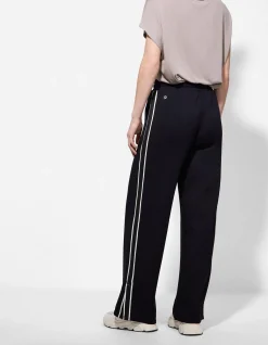 Palazzohose - Galonstreifen - schwarz