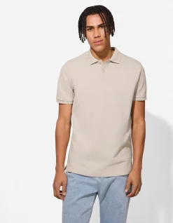 Poloshirt - einfarbig - beige
