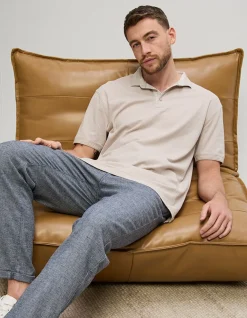Poloshirt - einfarbig - beige