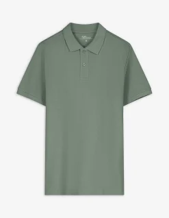 Poloshirt - einfarbig - dunkelgrün