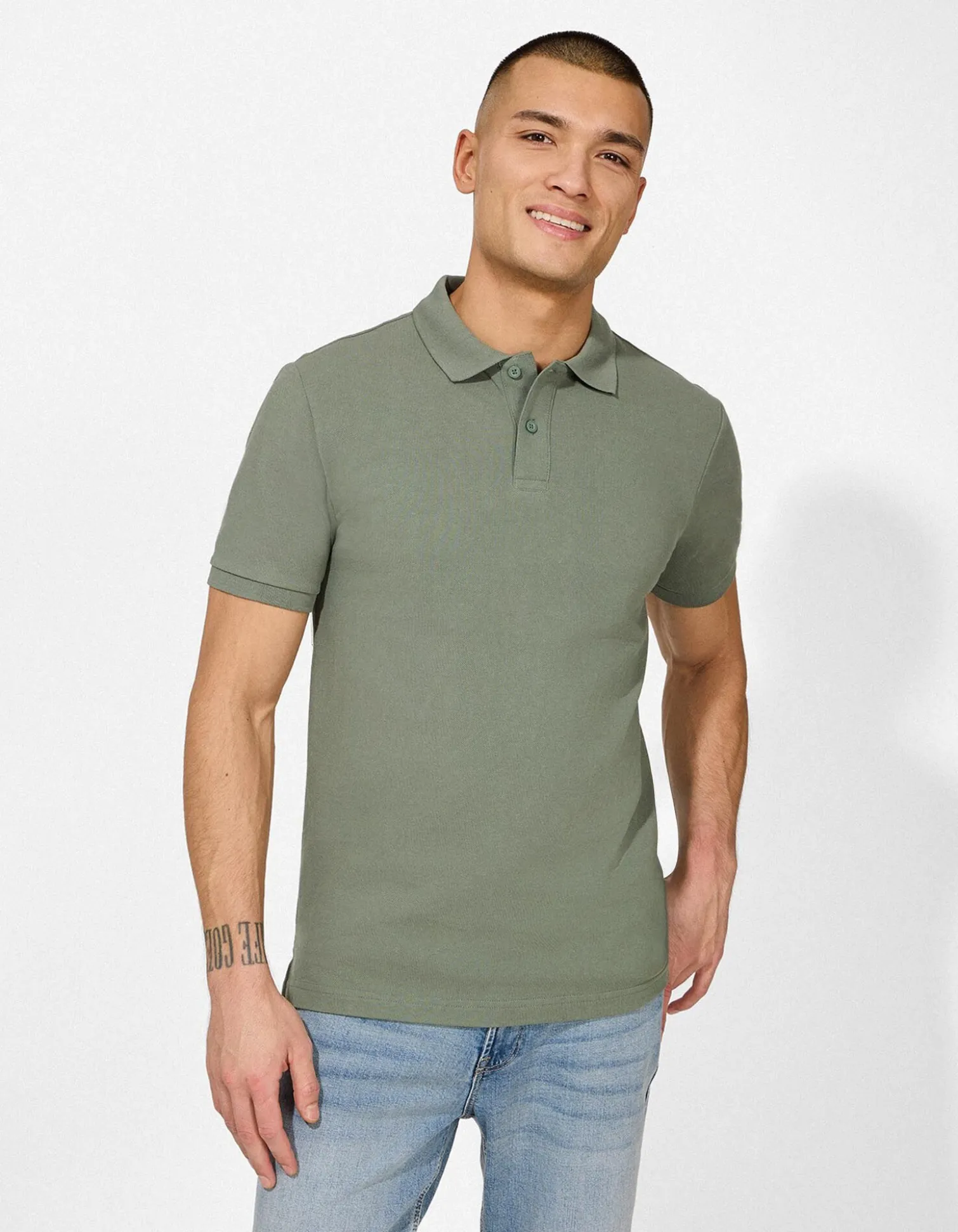 Poloshirt - einfarbig - dunkelgrün