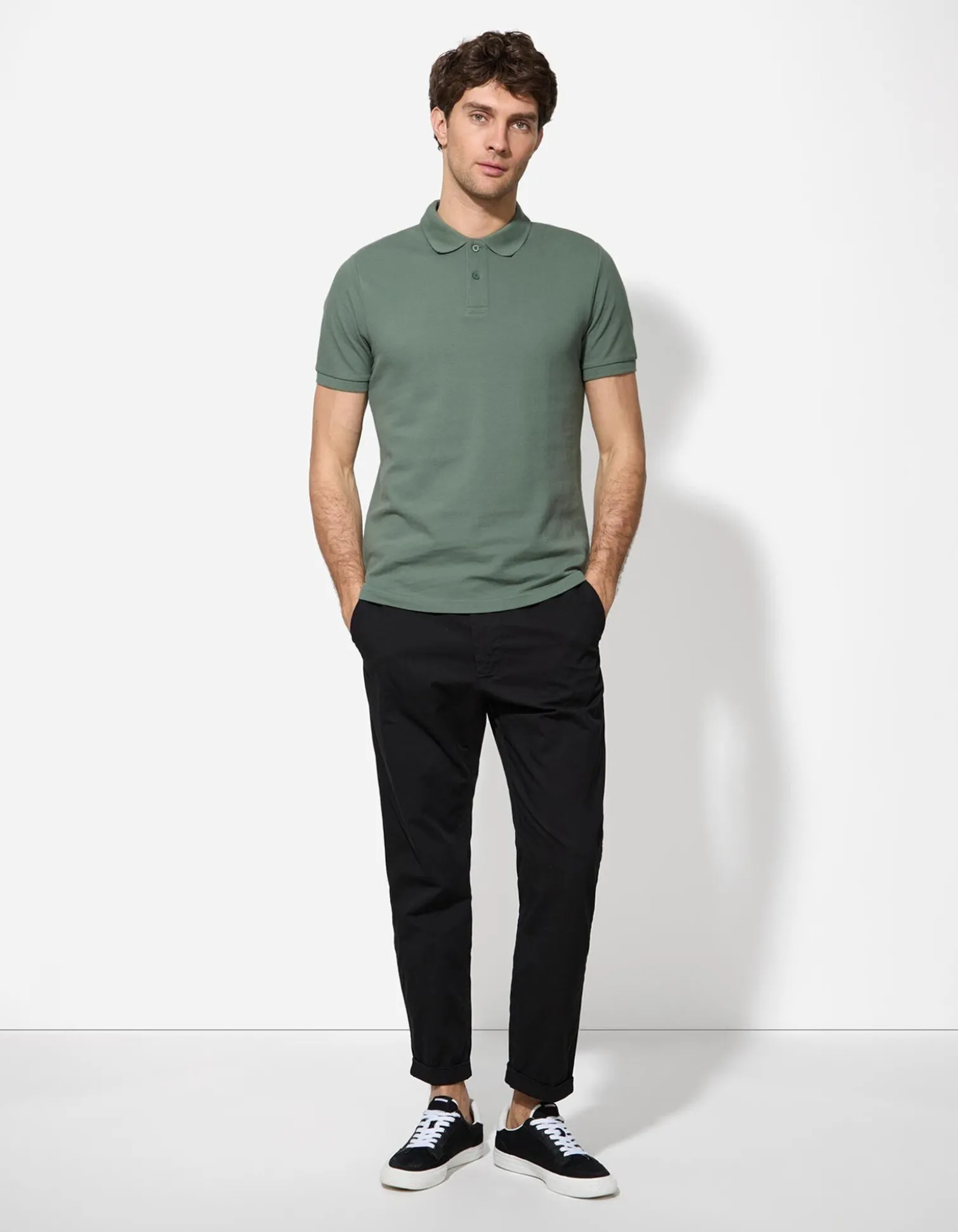 Poloshirt - einfarbig - dunkelgrün