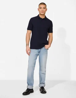 Poloshirt - einfarbig - dunkelblau