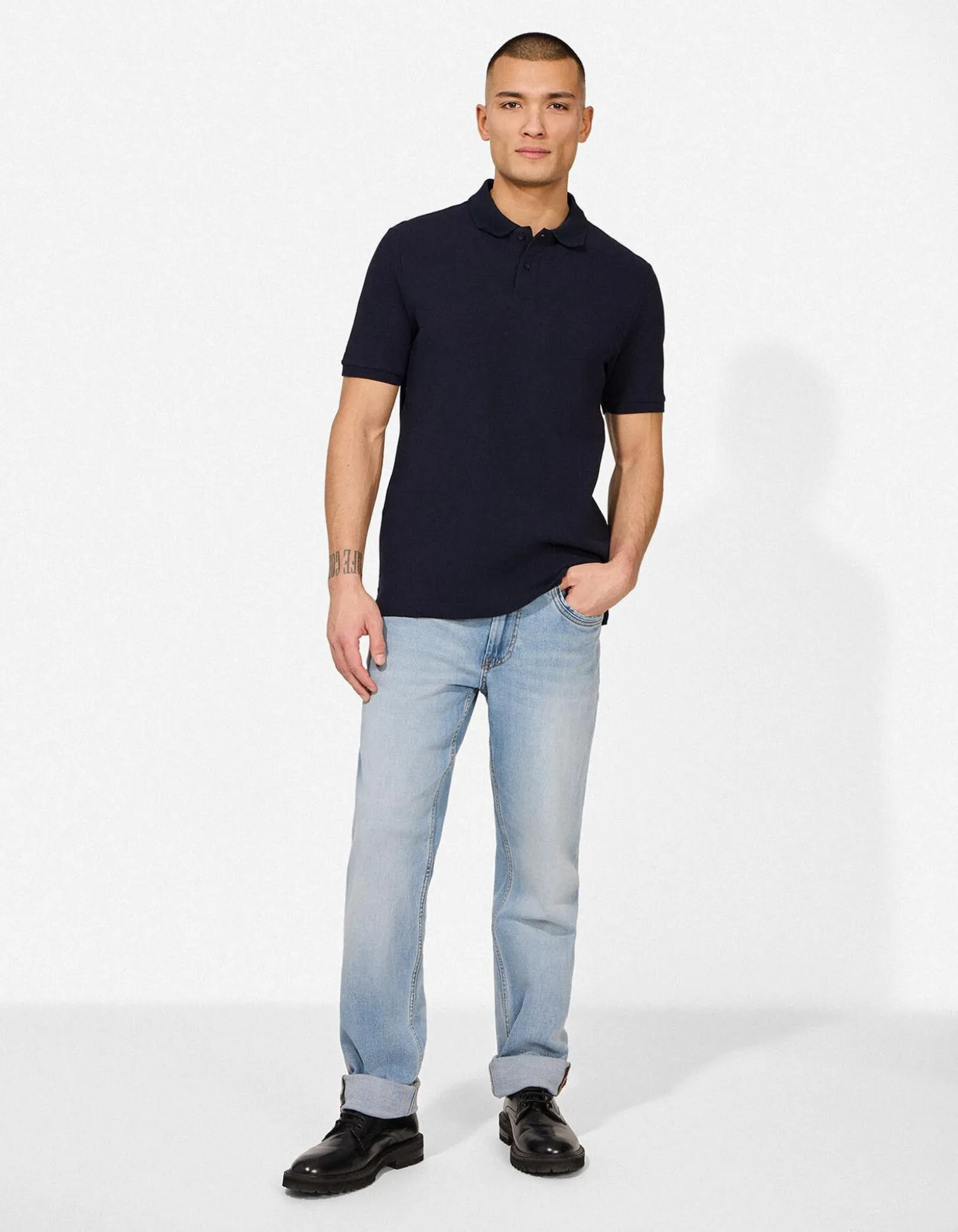 Poloshirt - einfarbig - dunkelblau