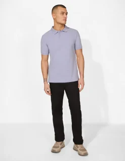 Poloshirt - einfarbig - lila