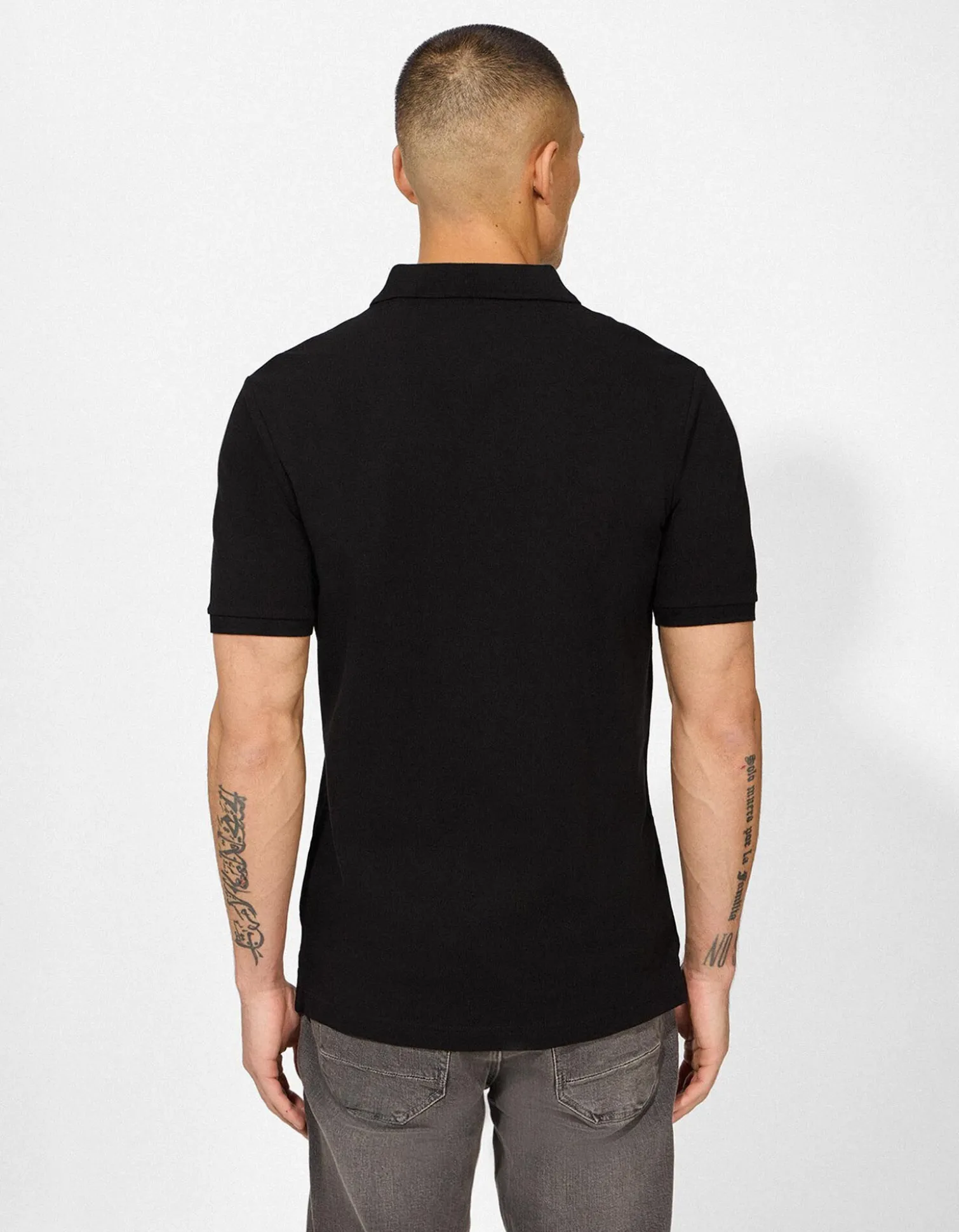 Poloshirt - einfarbig - schwarz