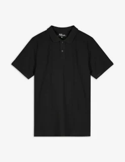 Poloshirt - einfarbig - schwarz