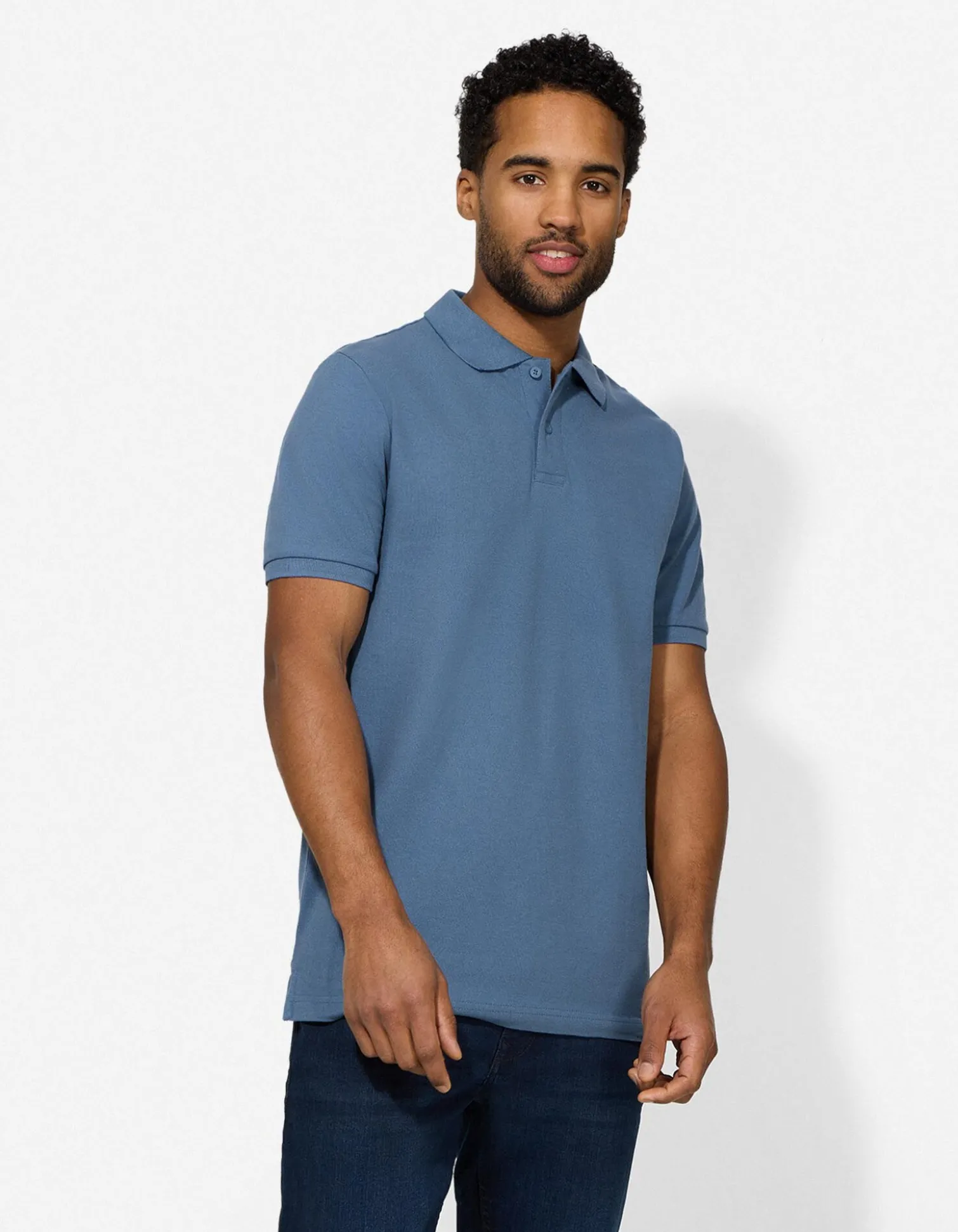 Poloshirt - Knopfverschluss - türkis
