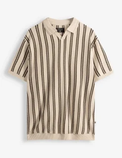 Poloshirt - Streifen - beige