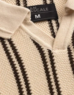 Poloshirt - Streifen - beige
