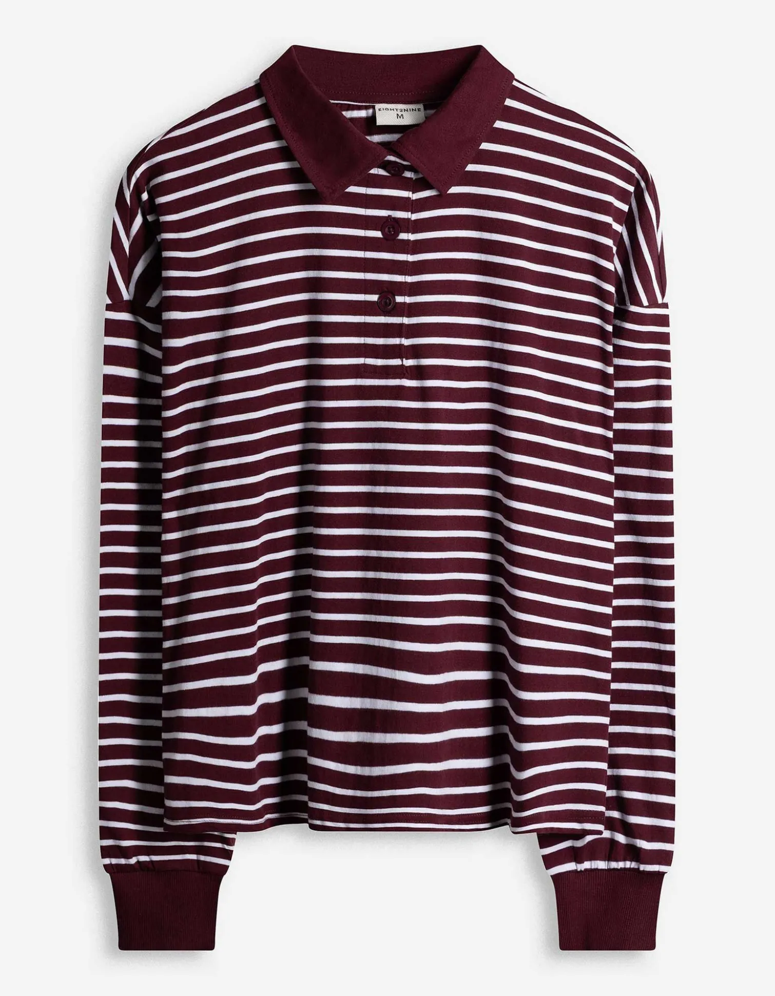 Poloshirt - Streifen - dunkelrot