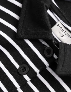 Poloshirt - Streifen - schwarz