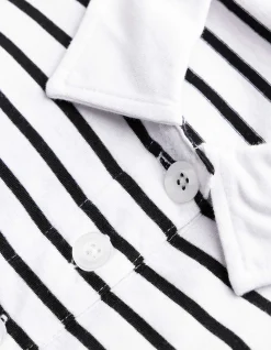 Poloshirt - Streifen - weiß