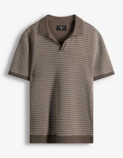 Poloshirt - Strick - hellbraun