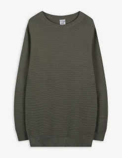 Pullover - Gerippt - dunkelgrün