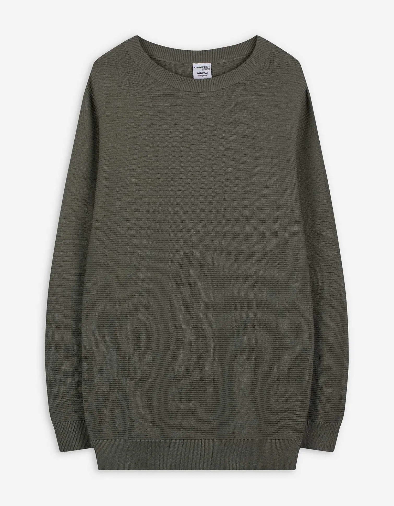 Pullover - Gerippt - dunkelgrün