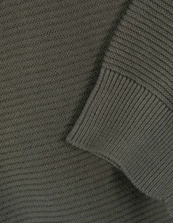 Pullover - Gerippt - dunkelgrün
