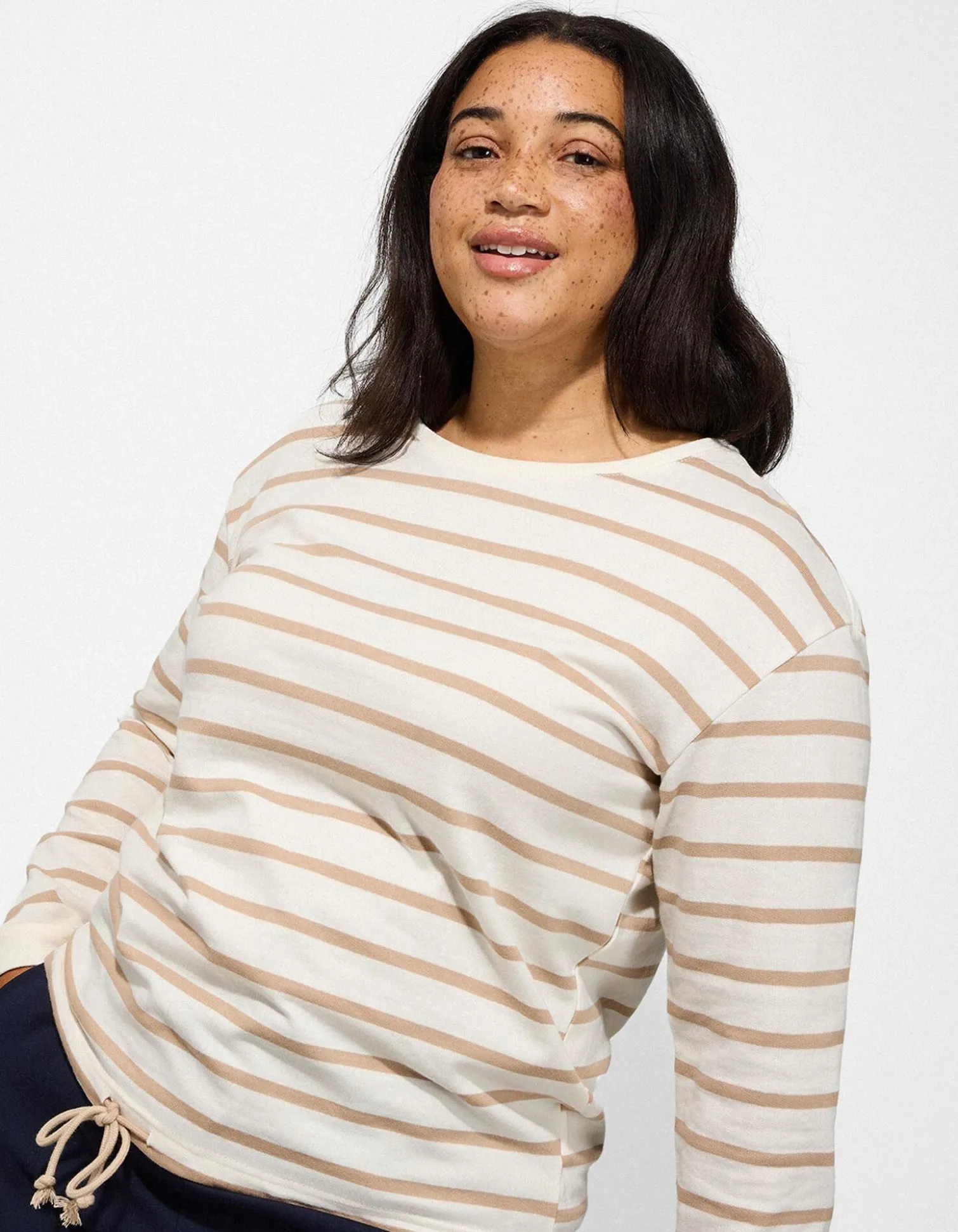 Pullover - Kordel - weiß