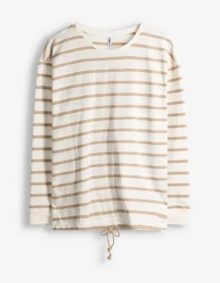 Pullover - Kordel - weiß